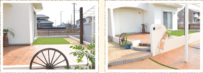 デザインコンクリートで作るデッキです。30年間ノーメンテOK！大きくてもローコスト　形も自由自在